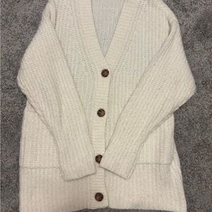 Cozy Cream Button-Up Women's Sweater